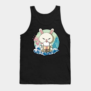 Boba Tea Year of the Rabbit Chinese New Year Great Wave Tank Top